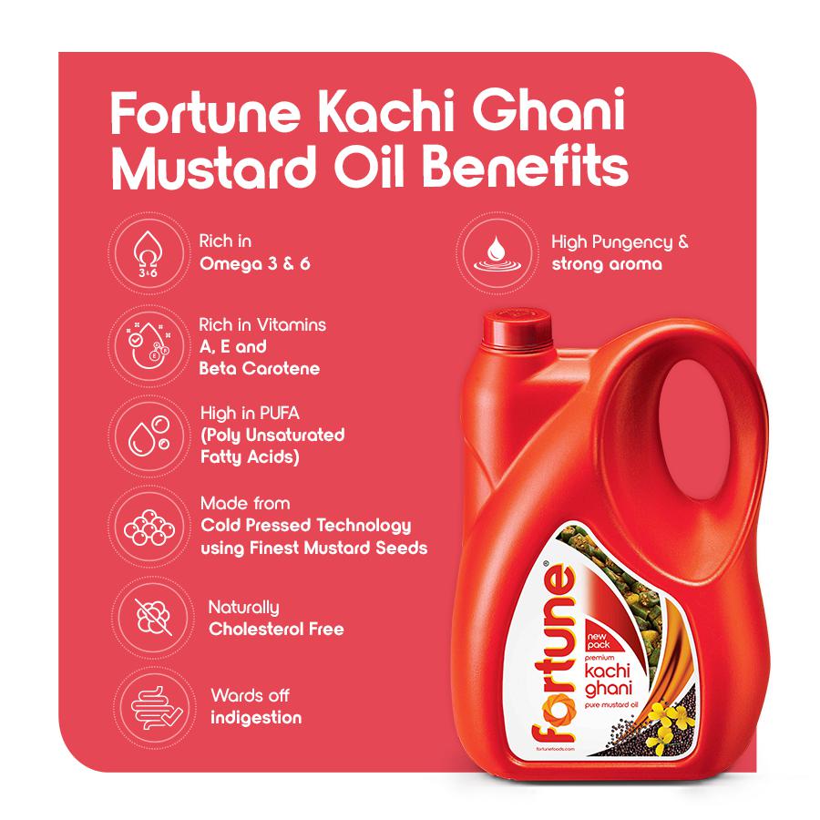 Fortune Premium Kachi Ghani Pure Mustard Oil - 5 L  Jar