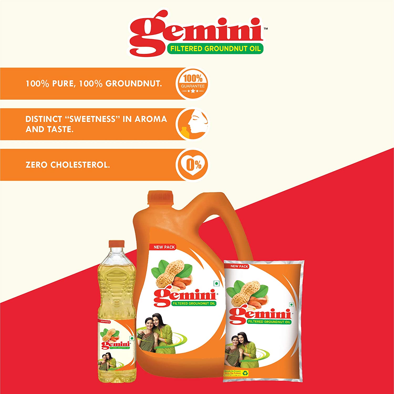 Gemini Filtered Groundnut Oil - 870 g
