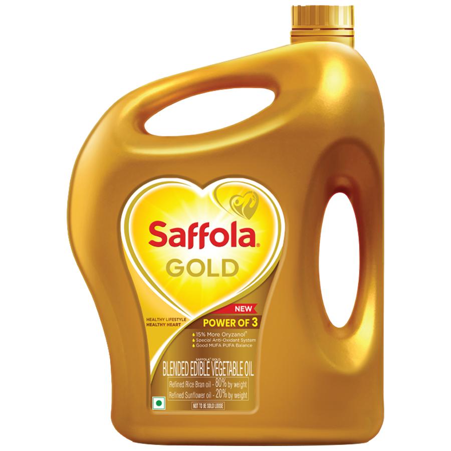 Saffola Gold Refined Oil - 5 L  Jar