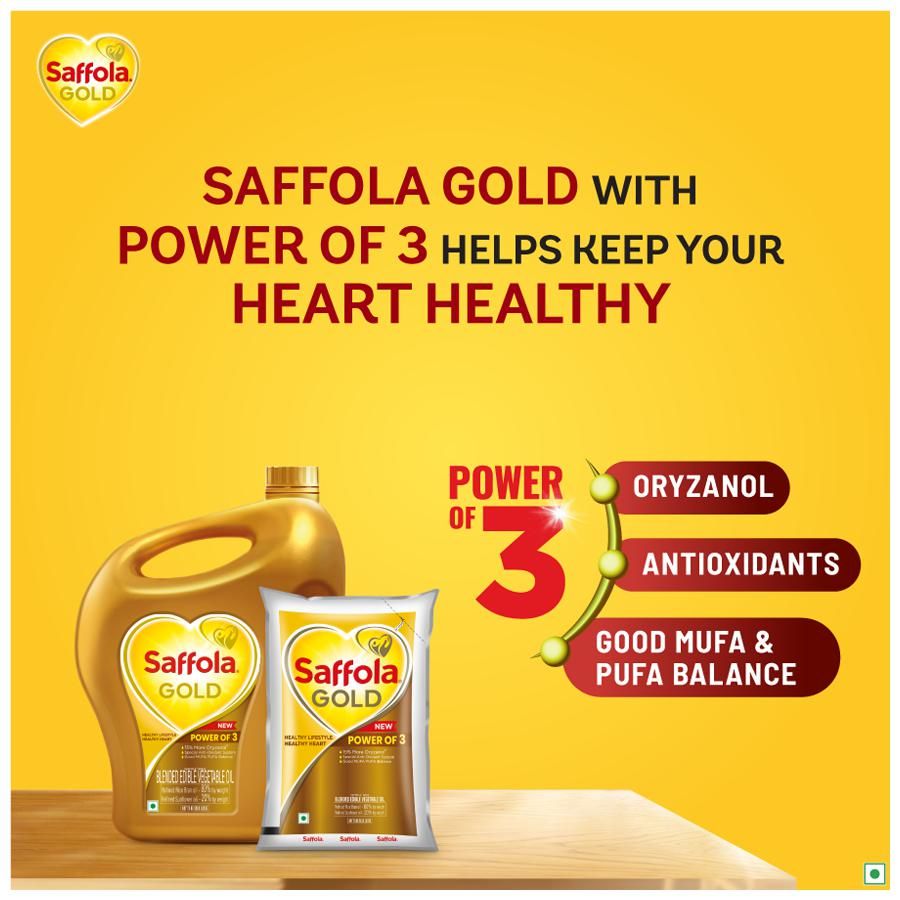 Saffola Gold Refined Oil - 5 L  Jar