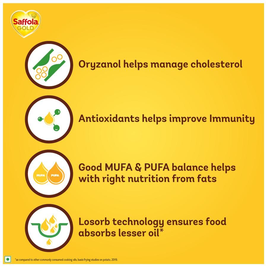 Saffola Gold Refined Oil - 5 L  Jar