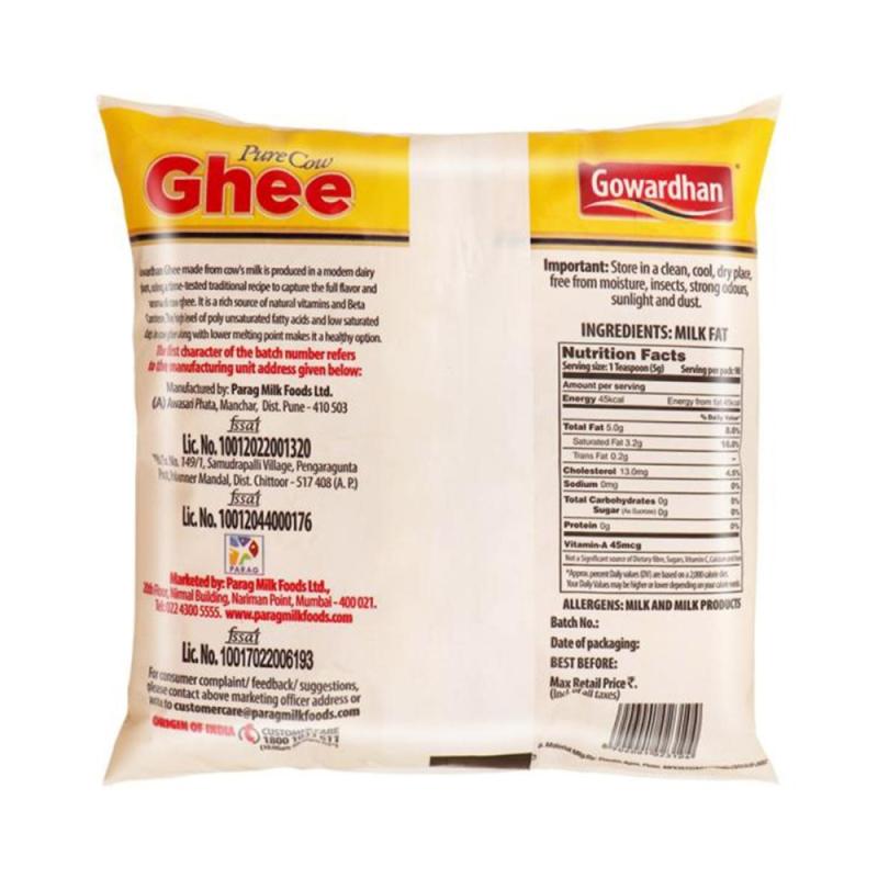 Gowardhan Cow Ghee(Pouch) - 500 ml