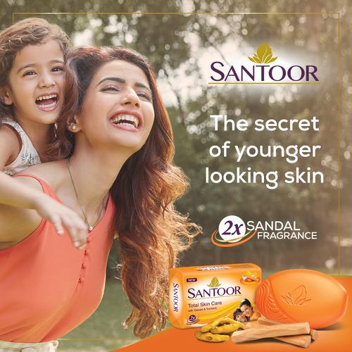 Santoor Sandal & Turmeric Soap - 4x100 g