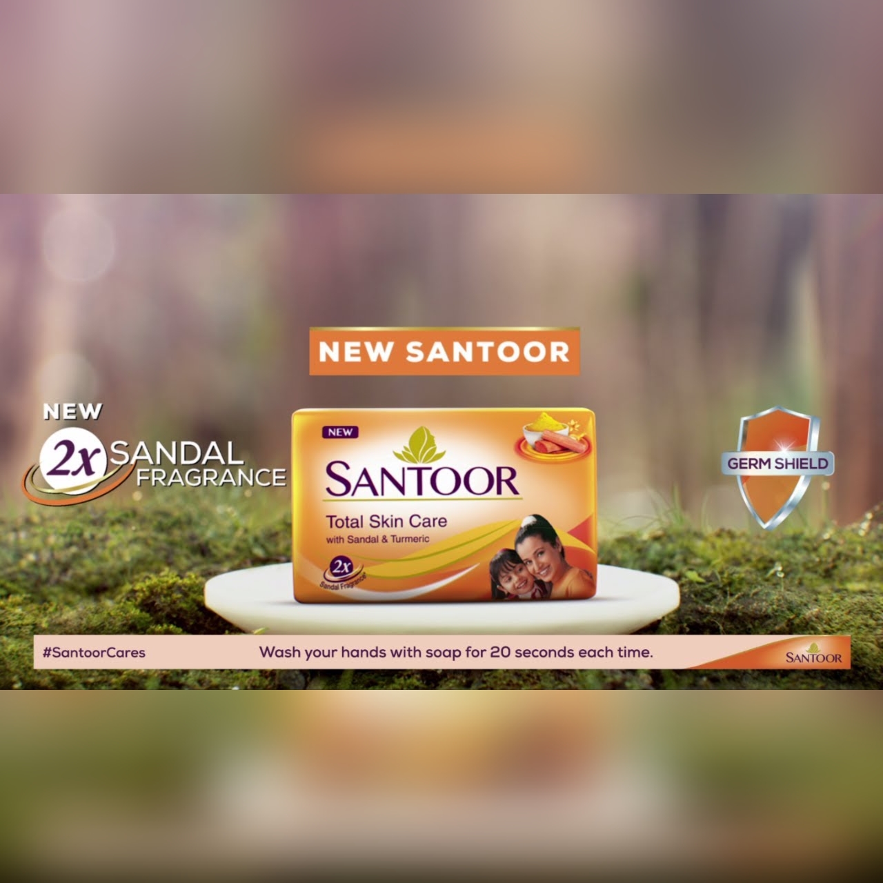Santoor Sandal & Turmeric Soap - 4x125 g