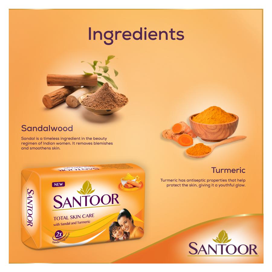 Santoor Sandal & Turmeric Soap - 100 g