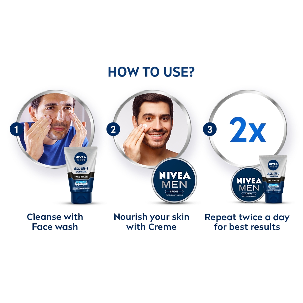Nivea Men All-In-One Charcoal Face Wash - 50 g