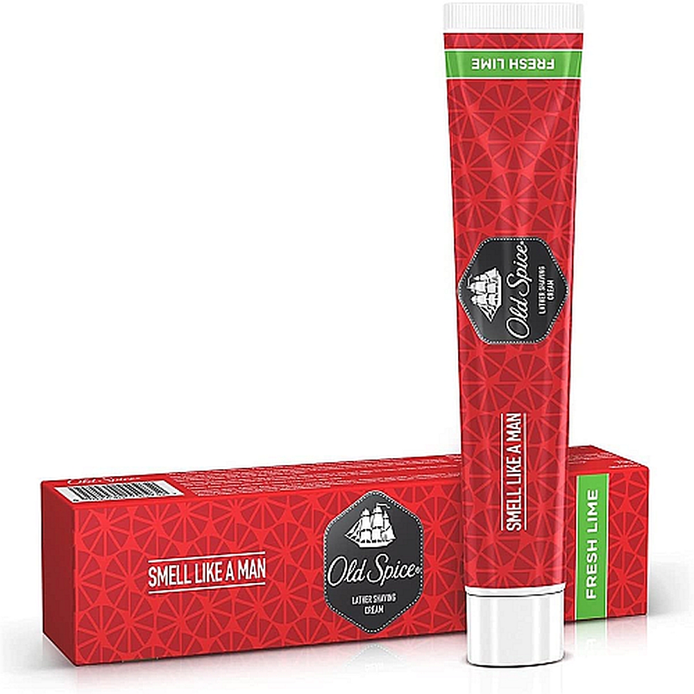 Old Spice Lather Shave Cream - Fresh Lime - 70 g