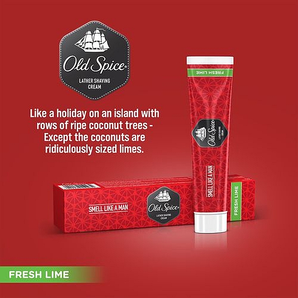 Old Spice Lather Shave Cream - Fresh Lime - 70 g