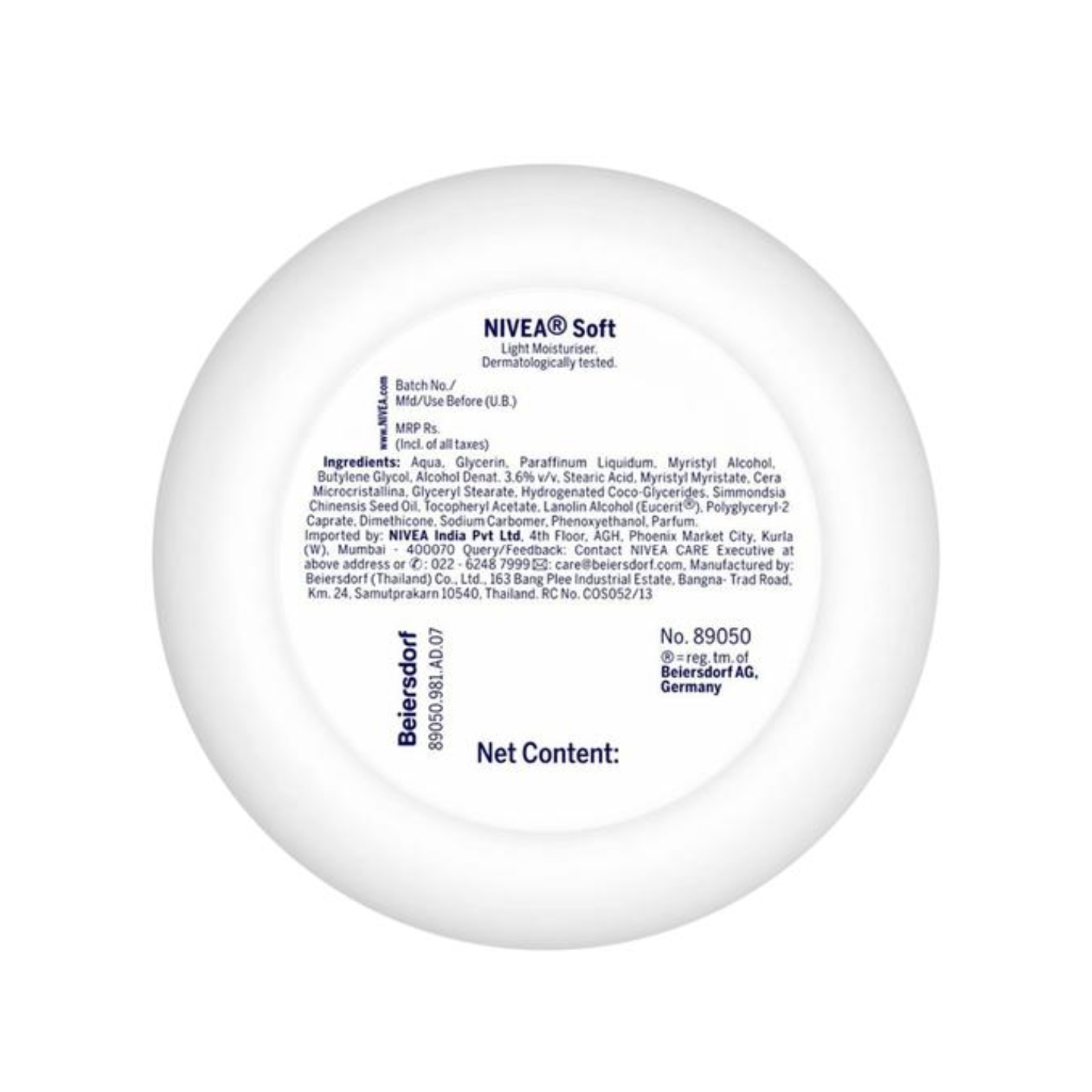 Nivea Soft Light Moisturiser(White) - 50 ml