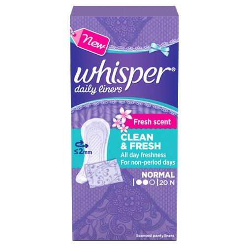 Whisper Daily Liners Clean & Fresh Sanitary Pads - 20 pcs