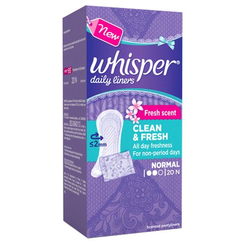 Whisper Daily Liners Clean & Fresh Sanitary Pads - 20 pcs