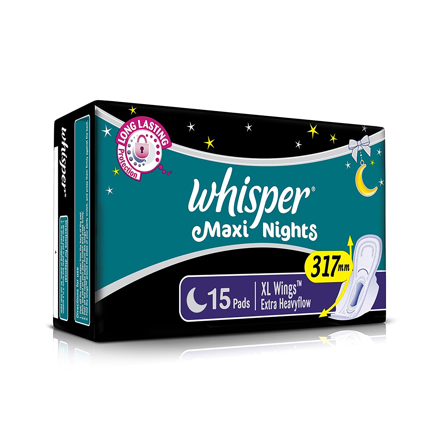 Whisper Sanitary Pads Maxi Nights XL - 15 pcs