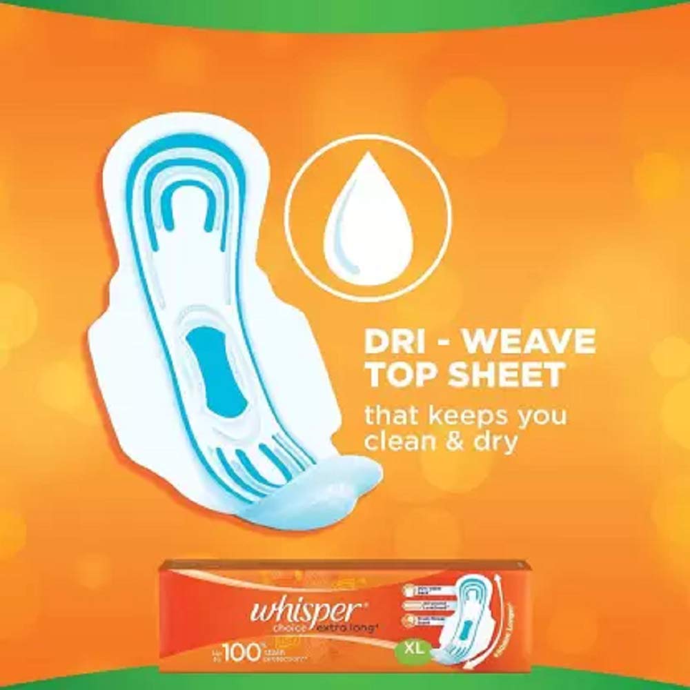 Whisper Choice Ultra Sanitary Pads-XL - 20 pcs