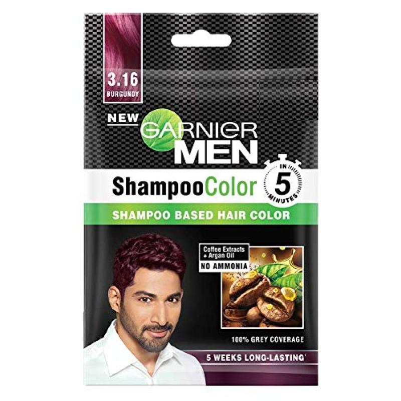 Garnier Men Shampoo Based Hair Color - (3.16 Burgundy) - 10 ml + 10 m