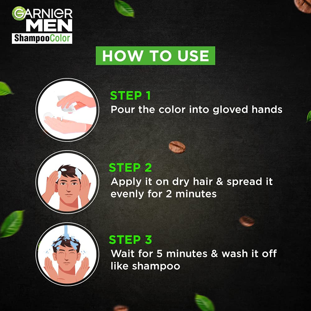 Garnier Men Shampoo Based Hair Color - (3.16 Burgundy) - 10 ml + 10 m