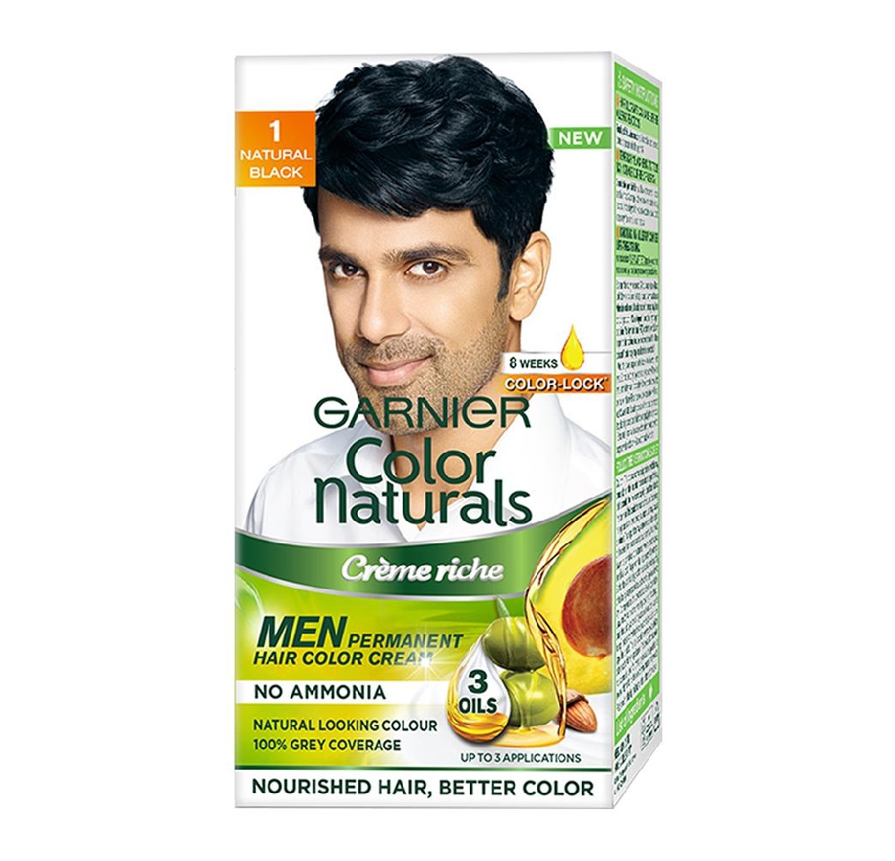 Garnier Men Color Naturals Hair Colour Shade - (1  Natural Black) - 30 ml + 30 g