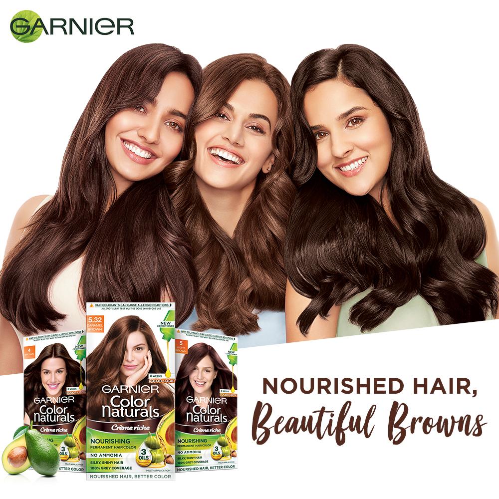 Garnier Color Naturals Creme Hair Colour shade - (5 Light Brown) - 70 ml + 60 g