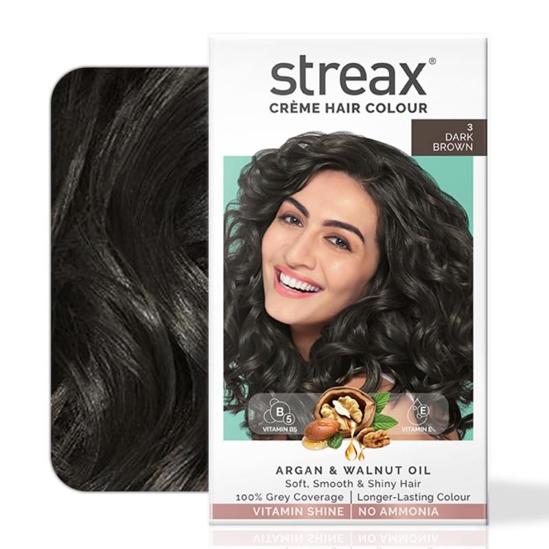 Streax Creme Hair Colour - (3 Dark Brown) - 120 ml