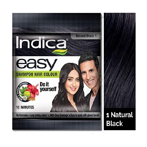 Indica Easy Hair Colour - (Natural Black 1) - 25 ml