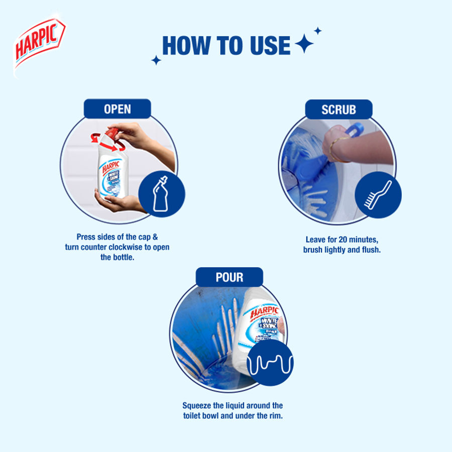 Harpic White and Shine Bleach Toilet Cleaner - 500 ml