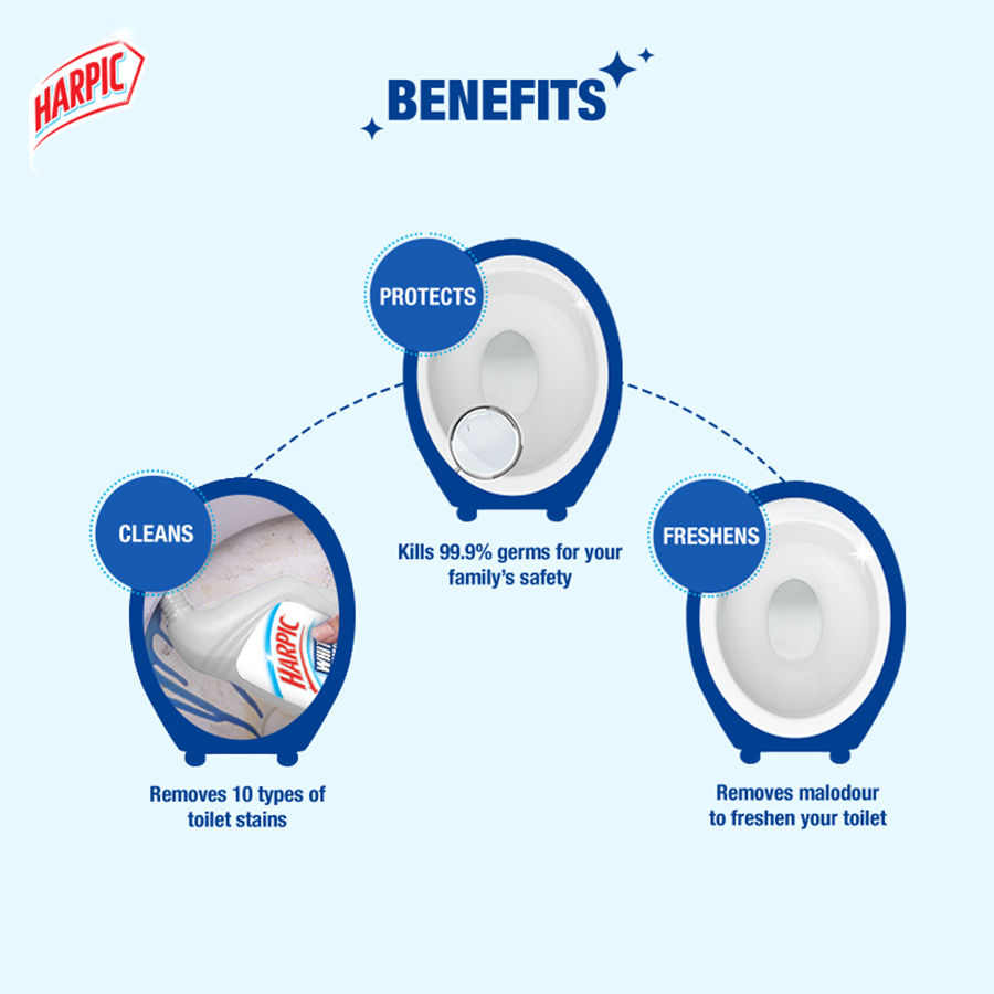 Harpic White and Shine Bleach Toilet Cleaner - 500 ml