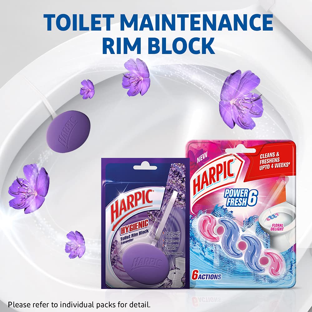 Harpic Hygienic Toilet Rim Block - Lavender - 26 g