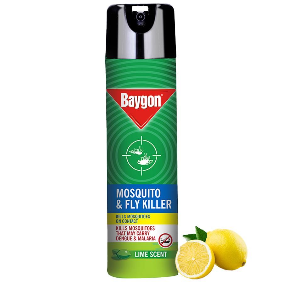 Baygon Mosquito & Fly Killer Spray - Lime Fragrance - 400 ml