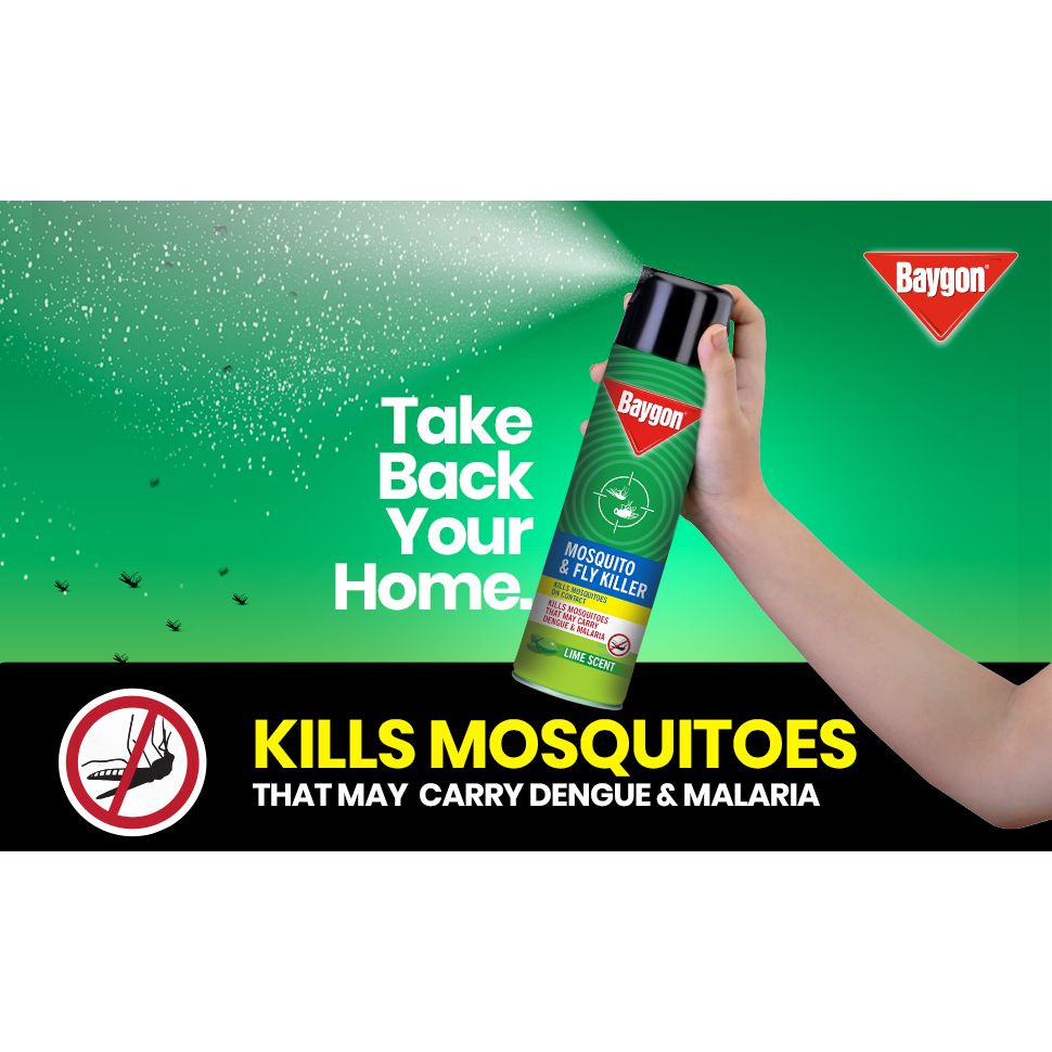 Baygon Mosquito & Fly Killer Spray - Lime Fragrance - 400 ml