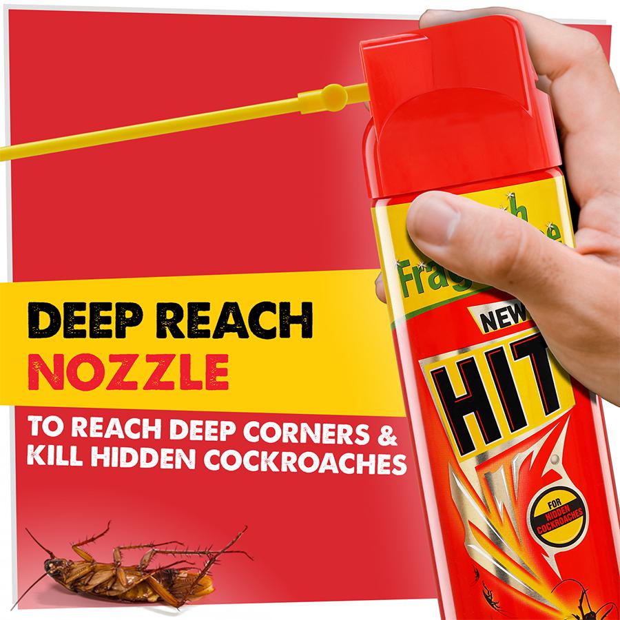 HIT Cockroach Killer Spray (Red) - 625 ml