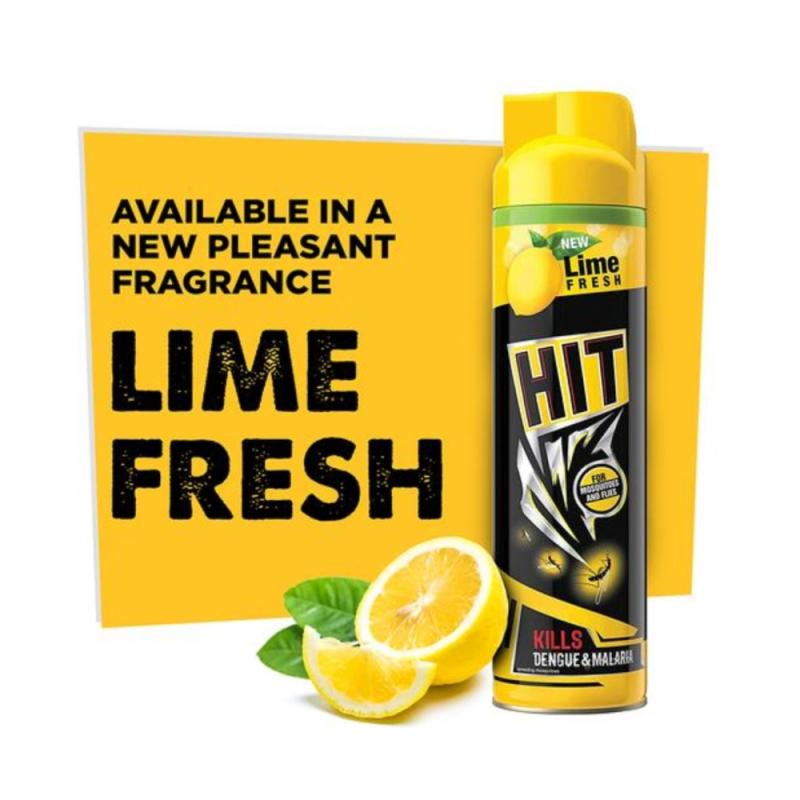 HIT Mosquito & Fly Killer Spray (Yellow) - Lime Fragrance - 200 ml