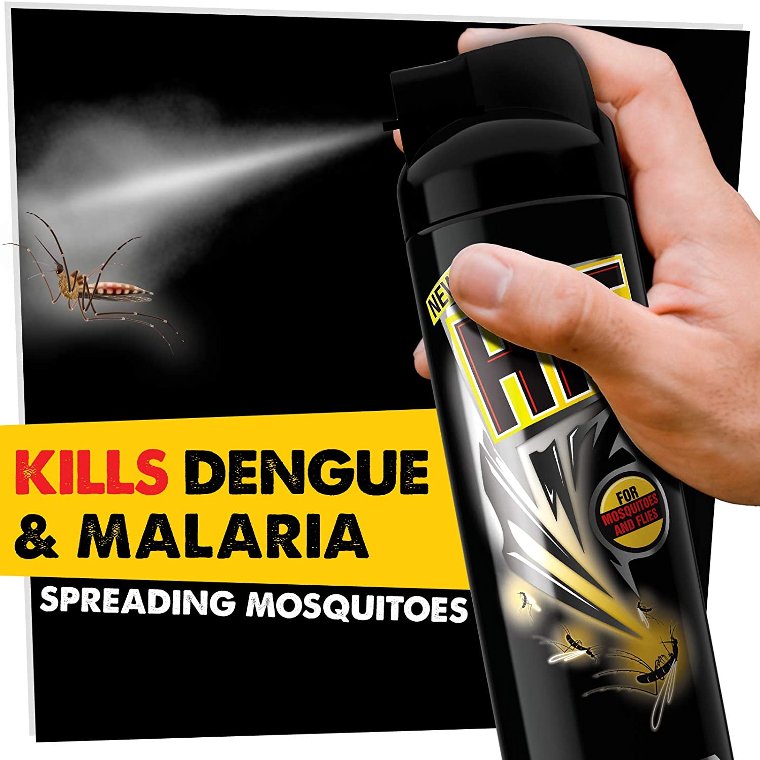 HIT Mosquito & Fly Killer Spray (Black) - 400 ml
