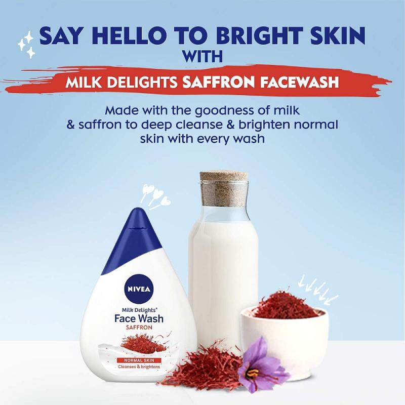 Nivea Milk Delights Face Wash - Saffron - 100 ml