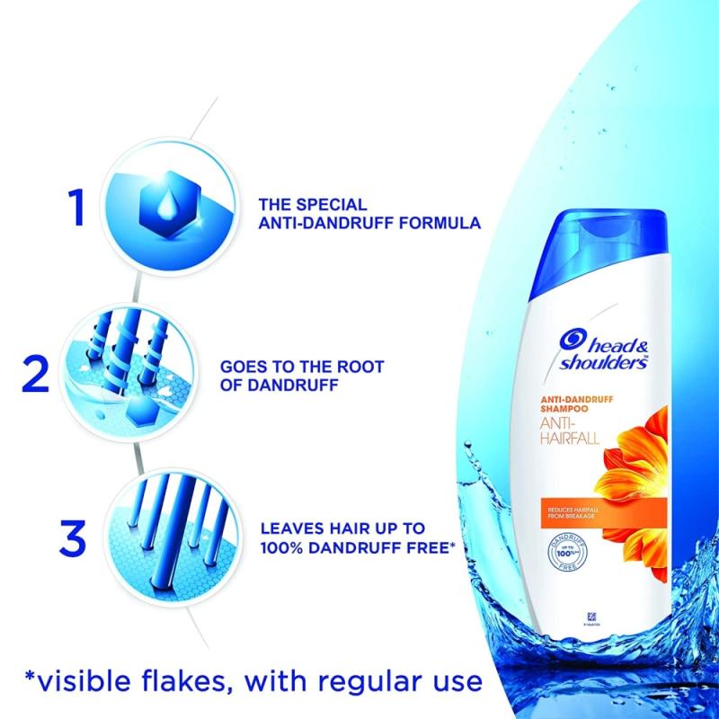 Head & Shoulders Anti-Hairfall & Anti-Dandruff Shampoo - 180 ml