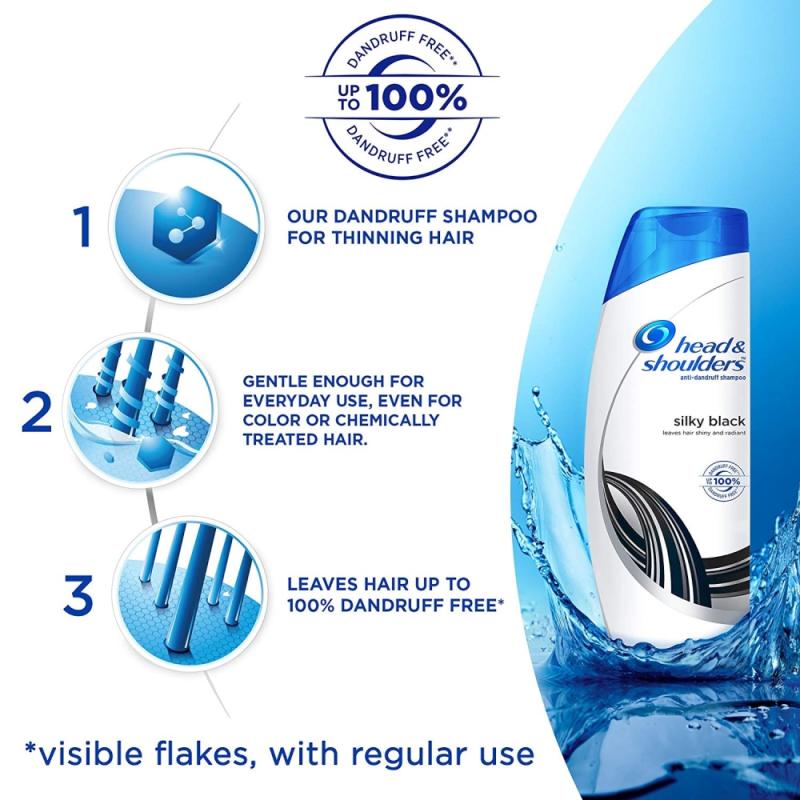 Head & Shoulders Silky Black Anti-Dandruff Shampoo - 180 ml