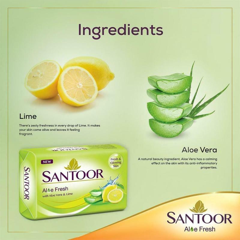 Santoor Aloe Fresh Soap - 5x125 g