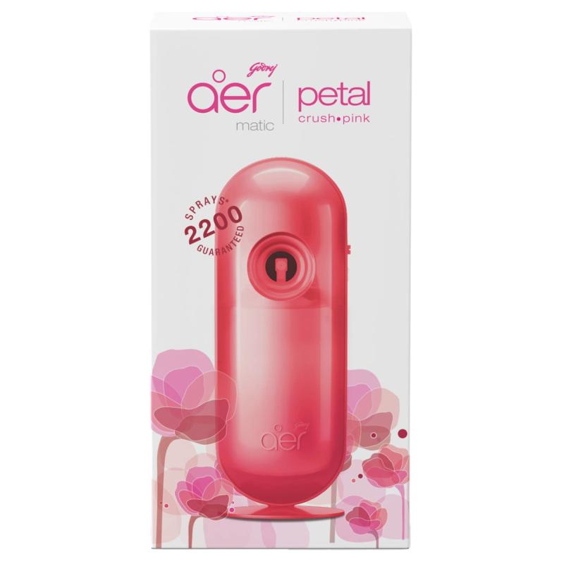 Godrej Aer Matic Kit-Petal Crush Pink - Machine + Refill 225 ml