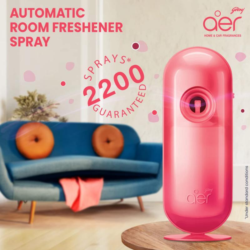 Godrej Aer Matic Kit-Petal Crush Pink - Machine + Refill 225 ml