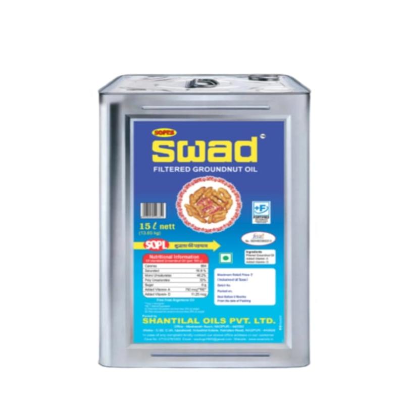 Swad Filtered Groundnut Oil - 15 L