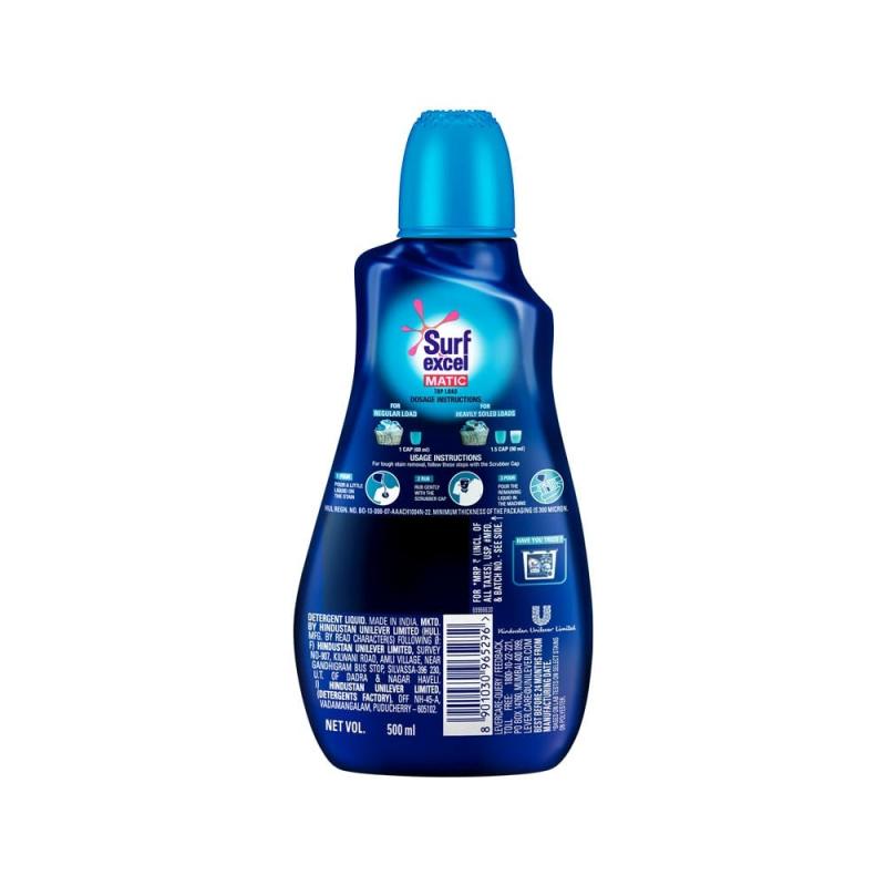 Surf Excel Matic Top Load Liquid  Detergent - 500 ml